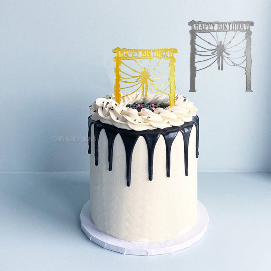 VECNA Inspired Cake Topper Happy Birthday in Gold or Silver - Etsy