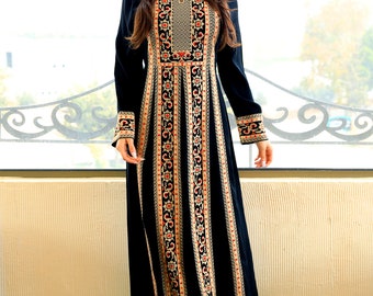 Elegant Red /& Black Palestinian Thobe dress Palestine embroidery Palestinian dress abaya kaftan \u062b\u0648\u0628 \u0641\u0644\u0633\u0637\u064a\u0646\u064a\u0645\u0637\u0631\u0632\u0627\u062a \u0641\u0644\u0633\u0637\u064a\u0646\u064a\u0629