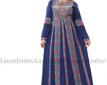 Embroidered Dress - Thawb - Abaya - Kaftan. مطرزات شرقية عربية - ثوب فلسطيني - أثواب فلسطينية - ثوب عربي - تطريز فلسطيني