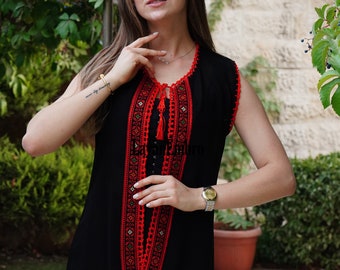 Robe brodée - Débardeur - Abaya - Caftan. ات عربية - فلسطيني - اب فلسطينية - عربي - تطريز فلسطيني