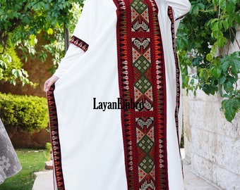 Embroidered Dress - Thawb - Abaya - Kaftan. مطرزات شرقية عربية - ثوب فلسطيني - أثواب فلسطينية - ثوب عربي - تطريز فلسطيني