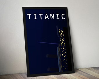 Affiche Titanic | Impression numérique | Illustration historique | Conception minimaliste | Téléchargement instantané | Décor de salon | Décoration murale de salle de bain