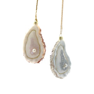 Oyster with Pearl Glass Ornament Set (2 pcs)