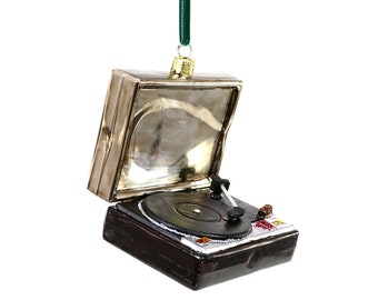 Vintage Turntable Record Player Ornament