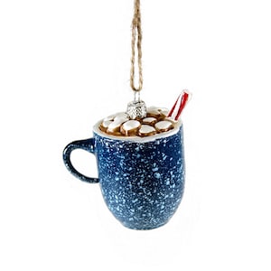 Campfire Cocoa Mug Glass Ornament