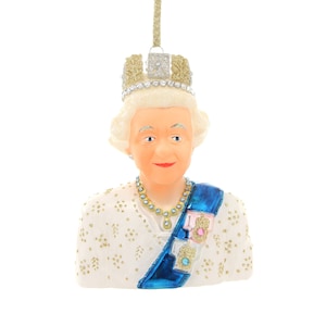 Queen Elizabeth II Glass Ornament