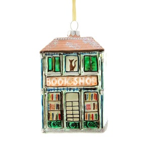 Book Shop Glass Ornament
