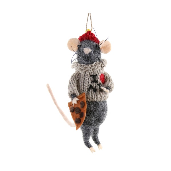 NYC Pizza Rat Felt Ornament