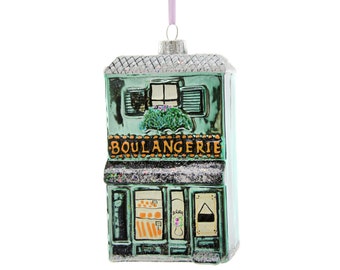Boulangerie Shop Glass Ornament