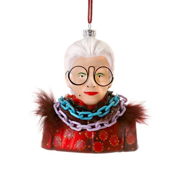 Iris Apfel Glass Ornament