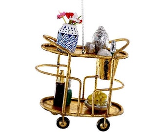 Glam Bar Cart Ornament