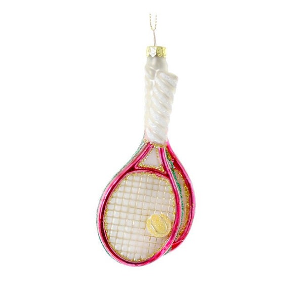 Tennis Rackets Glass Ornament