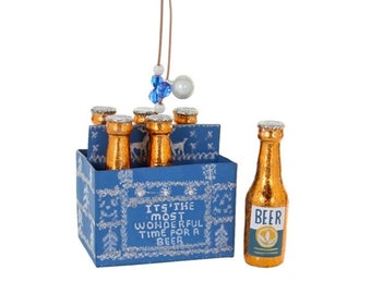 Wonderful Time for a Beer Ornament / 6 Pack of Beer Ornament