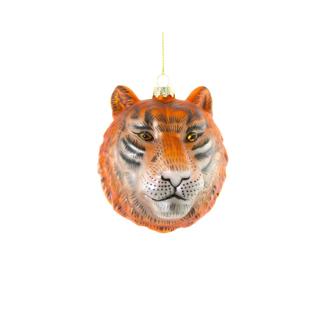 Tiger Glass Ball Ornament / Tiger Bust Ornament Etsy