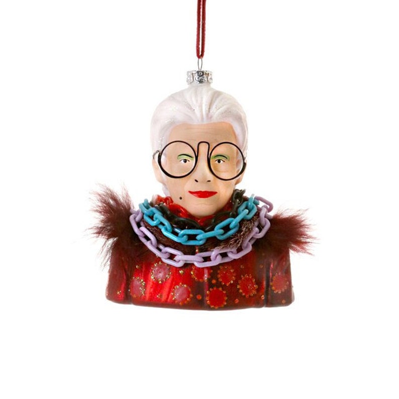 Iris Apfel Glass Ornament 