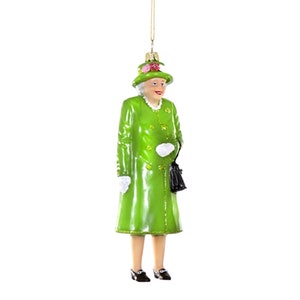 Queen Elizabeth II Glass Ornament / Queen Elizabeth II Figurine with Handbag Ornament image 3