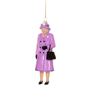 Queen Elizabeth II Glass Ornament / Queen Elizabeth II Figurine with Handbag Ornament image 5