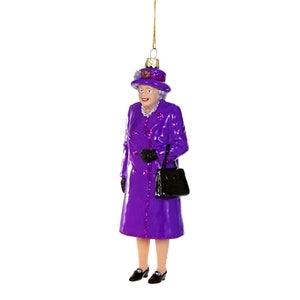 Queen Elizabeth II Glass Ornament / Queen Elizabeth II Figurine with Handbag Ornament image 4