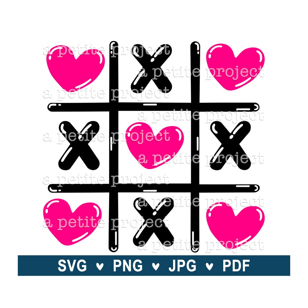Heart Tic Tac Toe - Valentine's Day SVG - PNG - JPG - Etsy