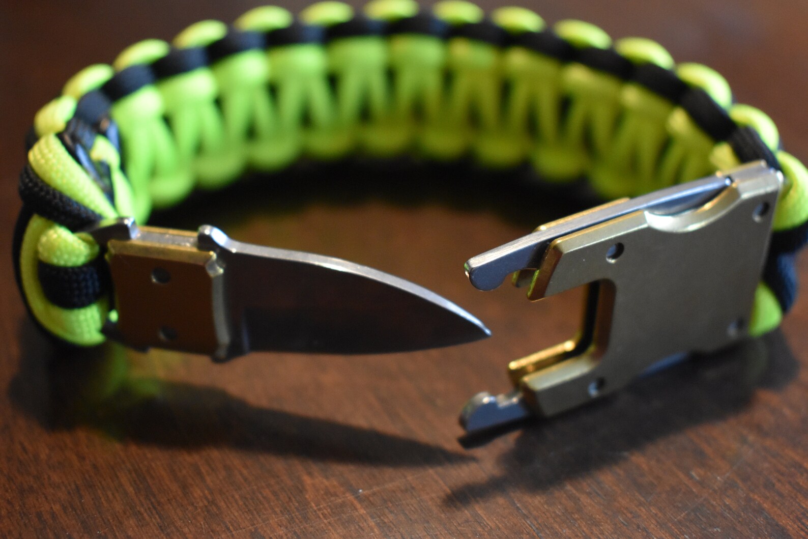 Yellow and Black 550 Paracord Bracelet With A Hidden Knife Etsy