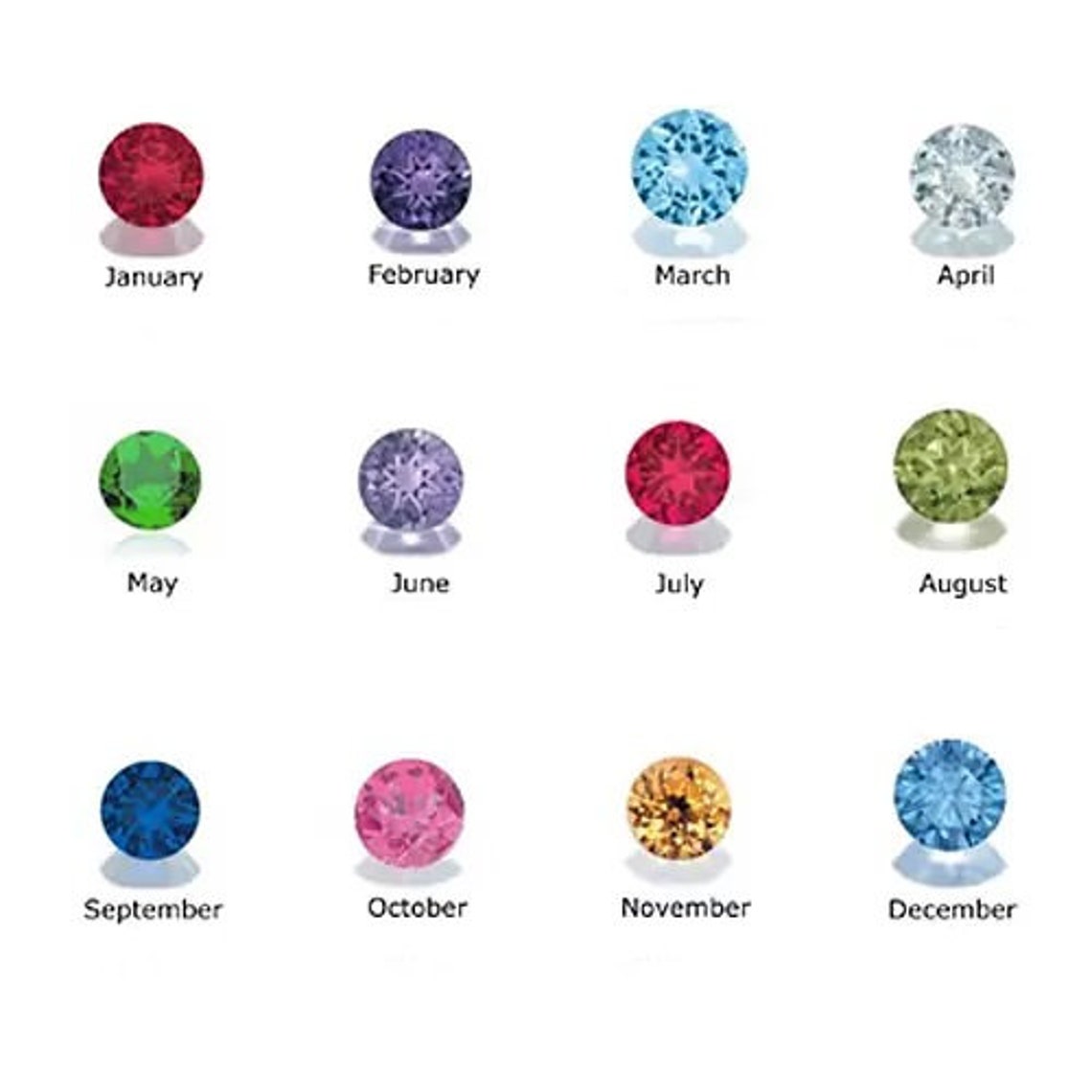 Birth Flower Necklace With Birthstone Birth Month Necklace Etsy UK