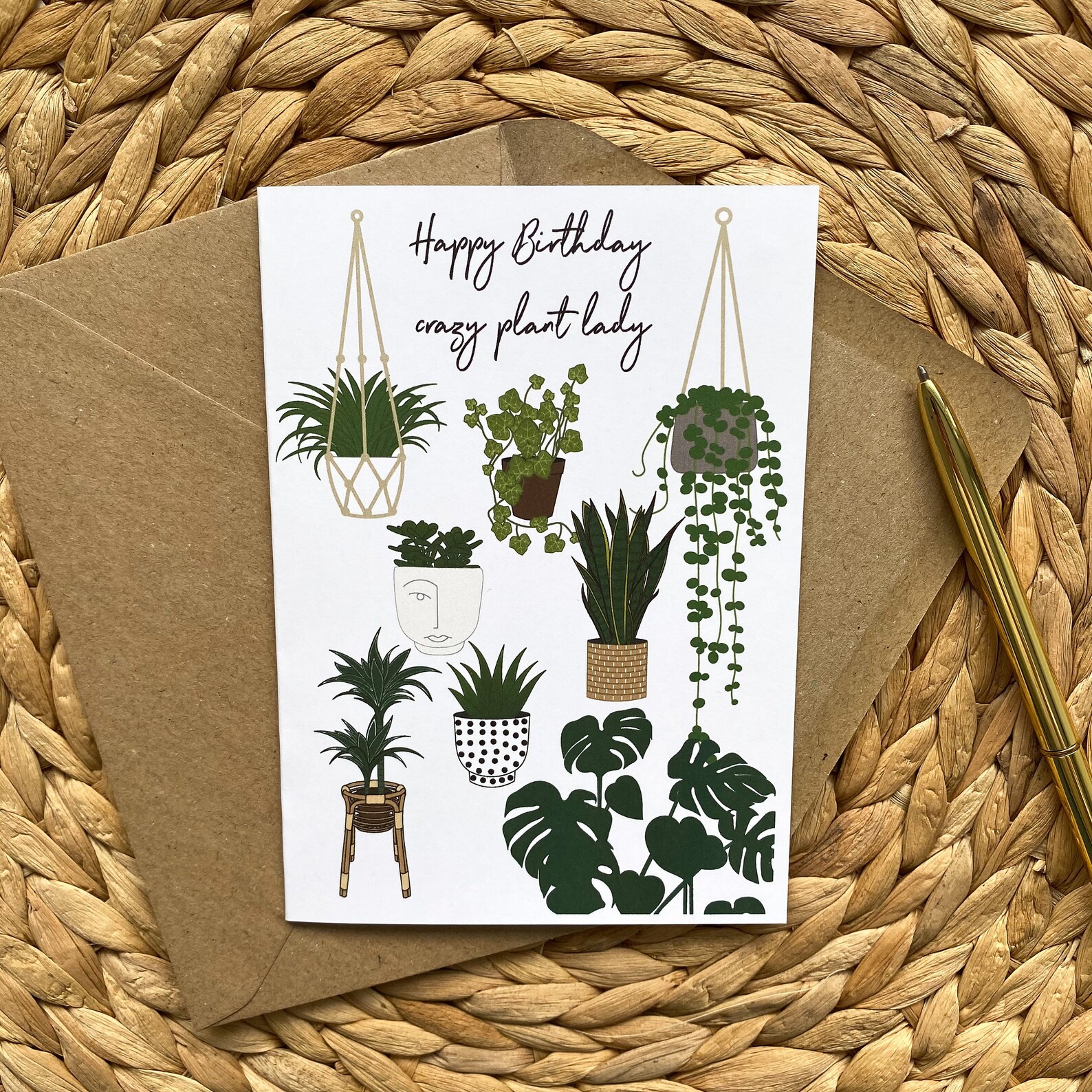 Happy Birthday Plant Card Crazy Plant Lady Plant Lover Etsy UK