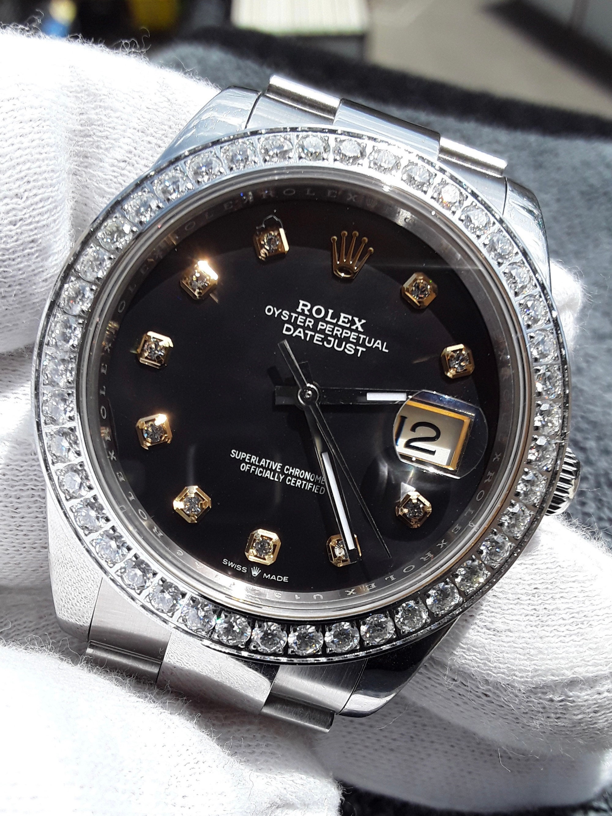 Rolex Moissanit Lab Diamond Bezels Etsy