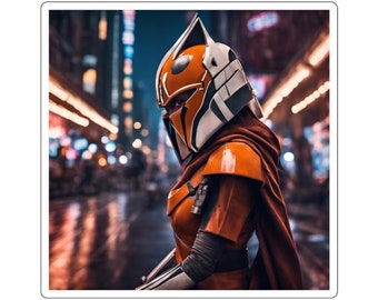 Ahsoka Tano/Mandalorian Inspired Armor - Square Sticker