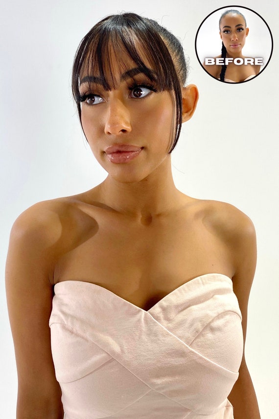 Clip on Wispy Fringe Bangs Hair Extension Made From 100% - Etsy UK Clip on Wispy Fringe Bangs Hair Extension Made From 100% - Etsy UK