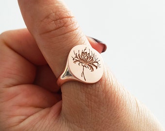 Spider Lily Ring, Equinox Flower Ring, Autumn Flower Gift, Japanese Flowers, Japanese Flowers, Red Spider Lily Jewelry, Lycoris Radiata Ring