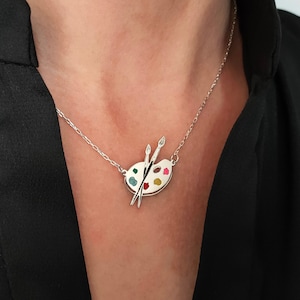 Painters Necklace, Palette Necklace, Art Necklace, Paint Palette, Artist Necklace, Paint Palette Necklace, Art Palette Necklace