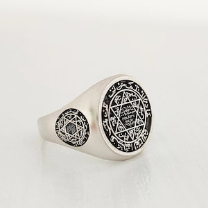Seal of Solomon Ring, Seal of the Tetragrammaton, King Solomon&#39;s Sacred Talisman, Occult Jewelry, Archangels, Seal Of Solomon