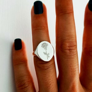 The Little Prince Ring, The Little Prince&#39;s Rose Ring, Flower Ring, Engraved Ring, Rose Ring, Personalized Ring, Le Petit Prince Jewelry