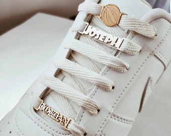 Sterling Silver Personalized Shoelace Buckle: Custom Name Shoe Charm