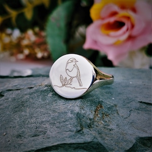 Bird On Branch Ring, Animal Ring, Bird Rings For Women, Silver Bird Ring, Personalized Ring, Custom Ring, Branch Ring, Small Bird Ring