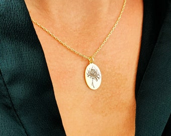 Sterling Silver Spider Lily Necklace: Equinox Flower Jewelry