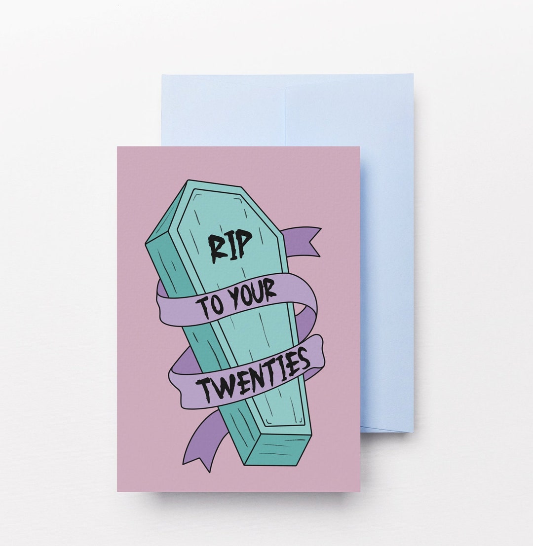 RIP to Your 20s Greeting Card 20s Birthday 30s Celebrate Irish Pink Fun ...
