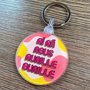 Rí Rá agus Ruaille Buaille Keychain | Gift | Car | House Keys | Birthday | Accessories | Irish Gaeilge | Keyring | New Home | Dochas Designs
