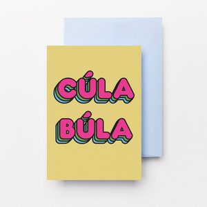 Tarjeta de felicitación Cúla Búla / Gaeilge / Irlandés / Gaeilgoir / Celebrar / Buenas Noticias / Inicio / Irlanda / Idioma / Regalo / Presente / Dochas Designs