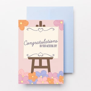 Gefeliciteerd met uw trouwdag wenskaart | Huwelijk | Gelegenheid | Bloemen | Net getrouwd | Bruid Bruidegom | Cadeau | Aanwezig | Viering