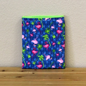 Flamingo/Palm Tree/padded/tablet sleeve/gift/reading gift/book lover/Christmas Gift for readers/Bookish//Co/Summer
