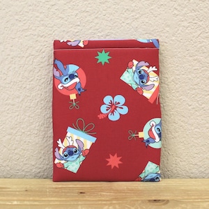 Christmas Stitch/padded book sleeve/Kindle/bookish gift/reading gift/book lover/Christmas Gift for reader/Bookish/Ornament/Read/Santa Winter