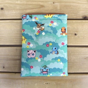 Pokemon/Eeviepadded book sleeve/tablet sleeve/bookish gift/reading gift/book lover/Christmas Gift for readers/BookBeau/ Co/flower