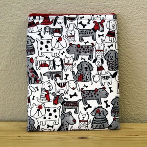 Dogs /padded book sleeve/tablet sleeve/bookish gift/reading gift/book lover/book lover/Christmas gift for Readers//Co