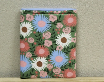 Flowers /Spring/Mental Health/padded book sleeve/Kindle/bookish gift/reading gift/book lover/Christmas Gift for readers/Bookish/