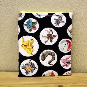 Book Sleeve- Pokemon/padded book sleeve/tablet sleeve/gifts for readers/ Christmas gifts for her/ bookish items/reader book lover