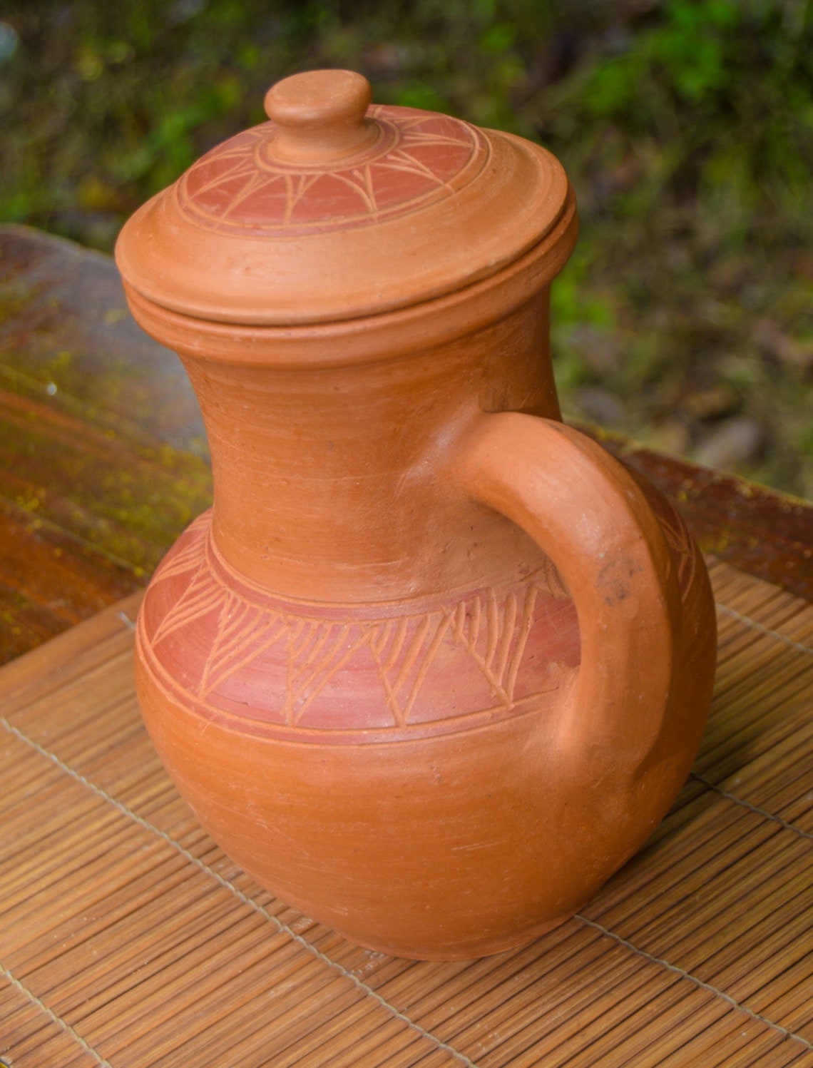 Terracotta Clay Water Jug with Lid Clay Classic Water Jug Etsy