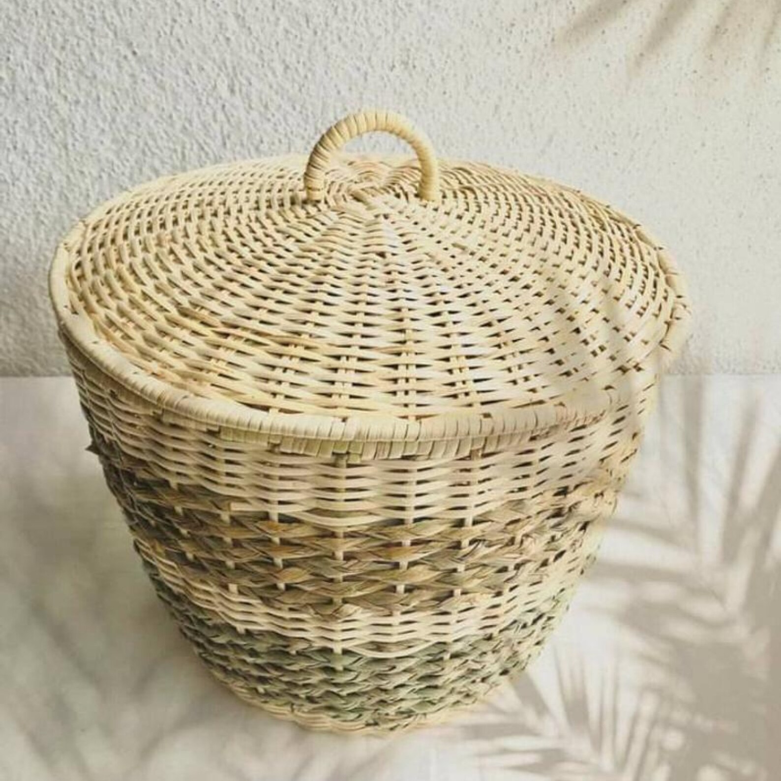 Cane Reed Little Bin round laundry basket footstool Utility Etsy