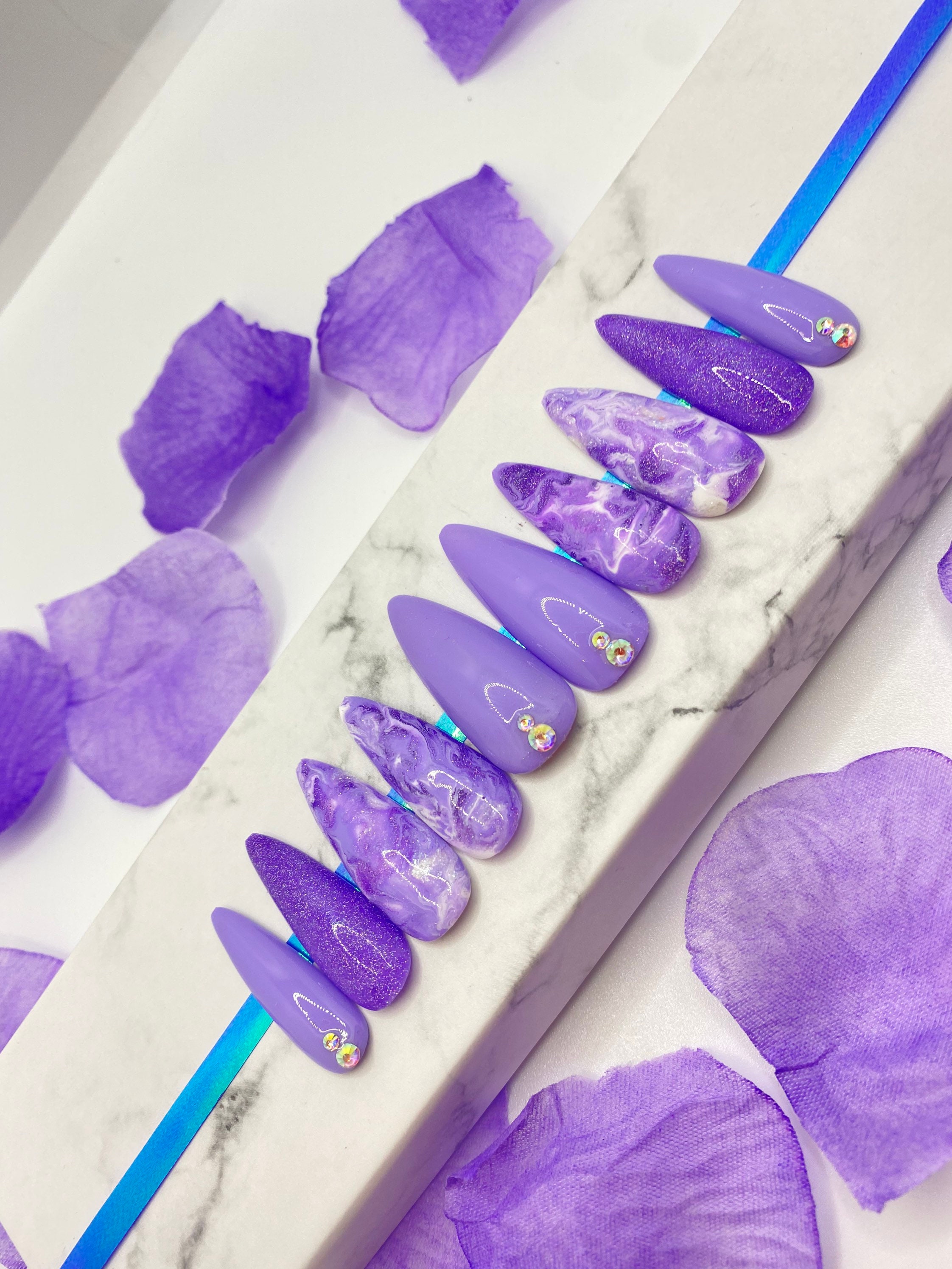 Purple Nails - Etsy