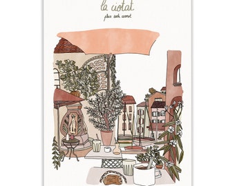 la ciotat, place sadi carnot - illustration A3 - print